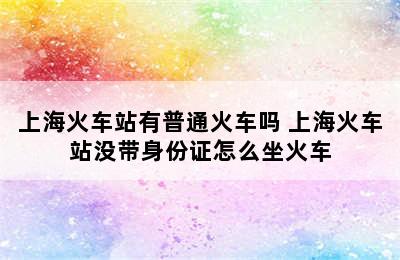 上海火车站有普通火车吗 上海火车站没带身份证怎么坐火车